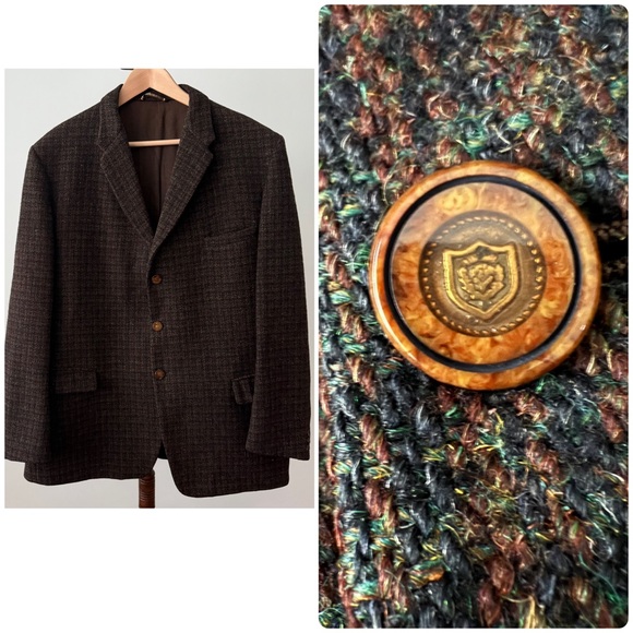 Other - Vintage 1960s Burton Tailored Harris Tweed Blazer Jacket Pure Scottish Wool XL